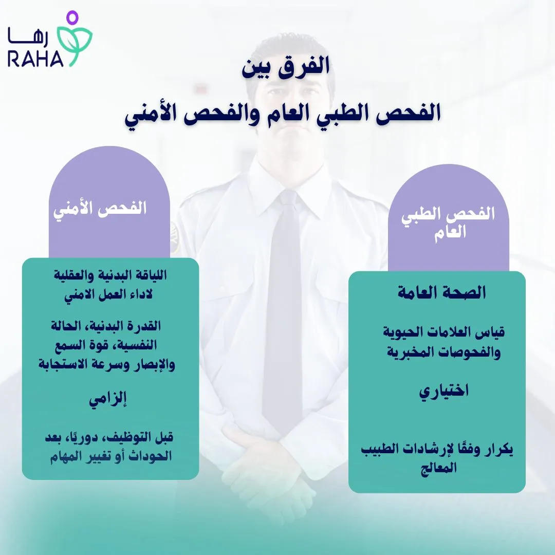 الفرق بين الفحص الطبي العام والفحص الأمني